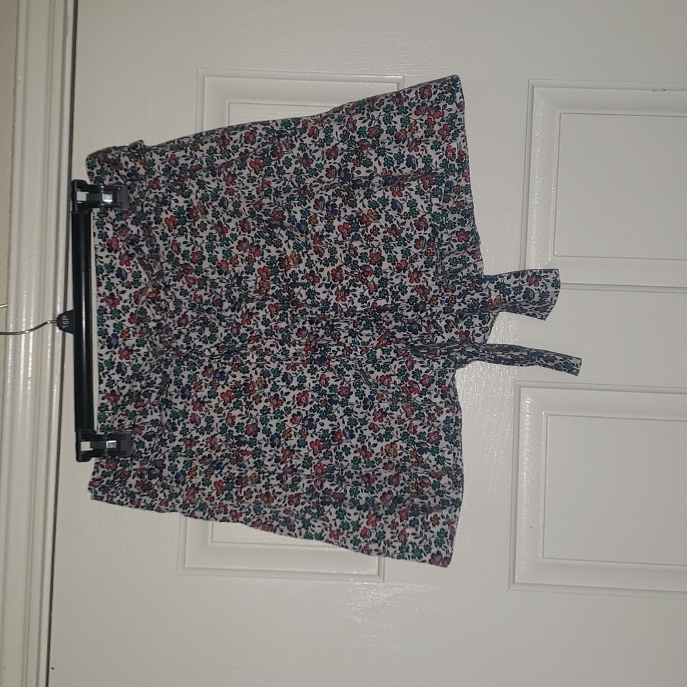 J. Crew 8 floral side zip tie waist